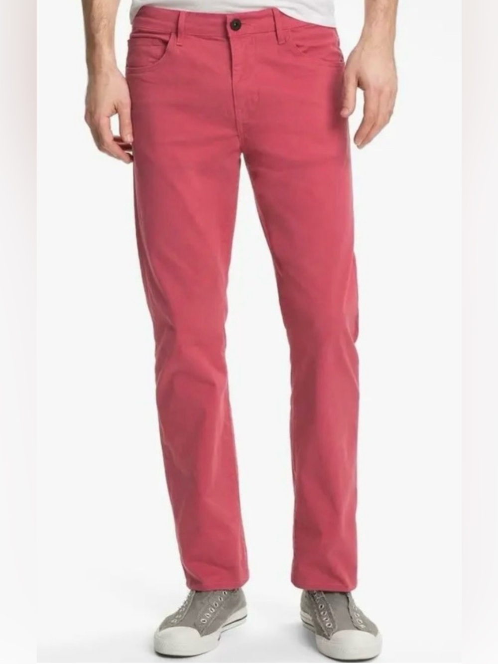 NWOT Paige Normandie Slim Straight Watermelon Red Stretch Chinos Size 28 Casual